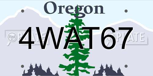 4WAT67 Oregon License Plate