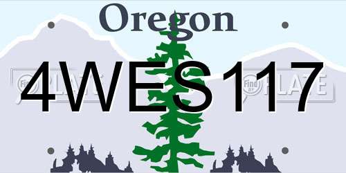 4WES117 Oregon License Plate