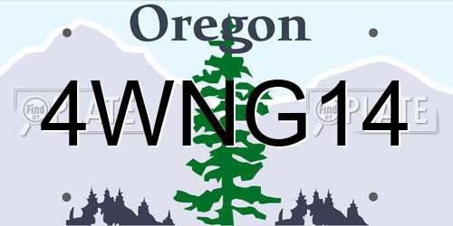 4WNG14 Oregon License Plate