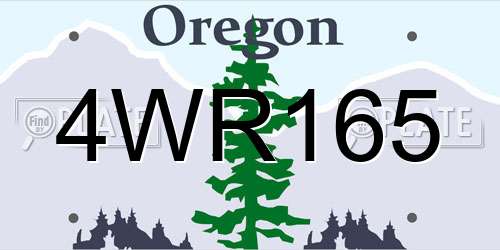 4WR165 Oregon License Plate