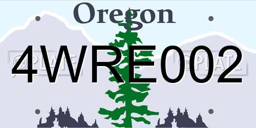 4WRE002 Oregon License Plate