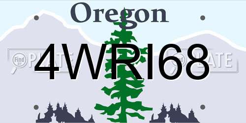 4WRI68 Oregon License Plate