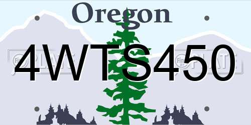 4WTS450 Oregon License Plate