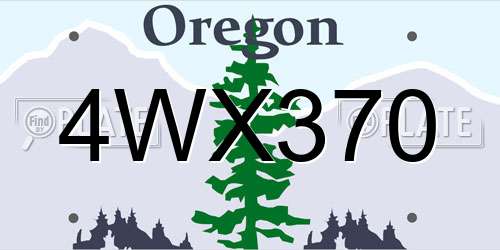 4WX370 Oregon License Plate