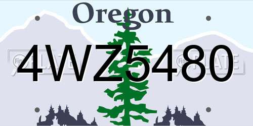 4WZ5480 Oregon License Plate