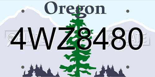 4WZ8480 Oregon License Plate