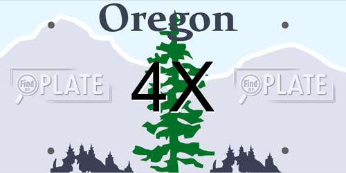 4X Oregon License Plate