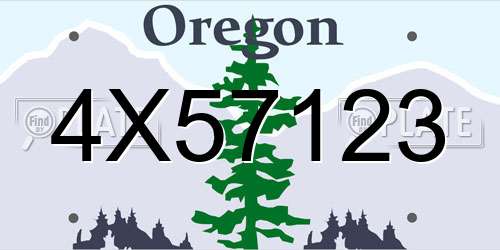 4X57123 Oregon License Plate