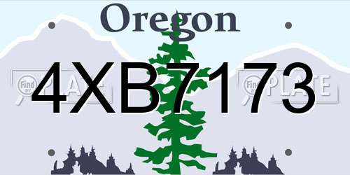 4XB7173 Oregon License Plate