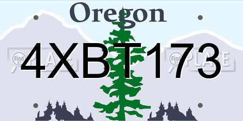 4XBT173 Oregon License Plate