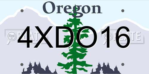 4XDO16 Oregon License Plate