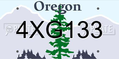 4XG133 Oregon License Plate