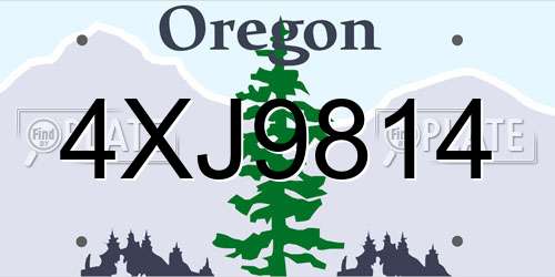 4XJ9814 Oregon License Plate