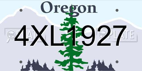 4XL1927 Oregon License Plate