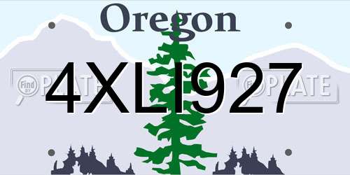 4XLI927 Oregon License Plate