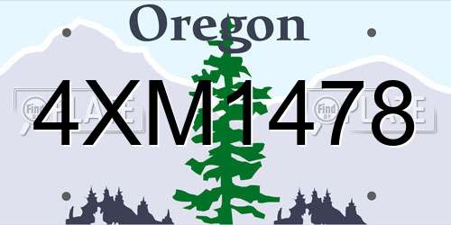 4XM1478 Oregon License Plate