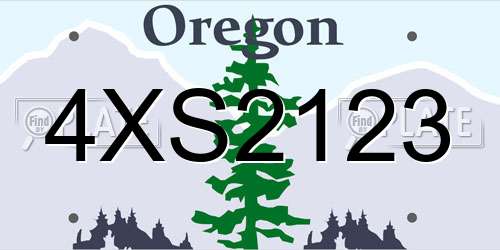 4XS2123 Oregon License Plate