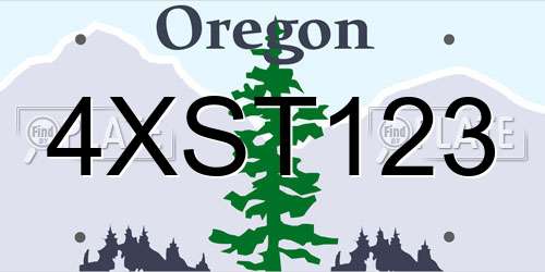 4XST123 Oregon License Plate