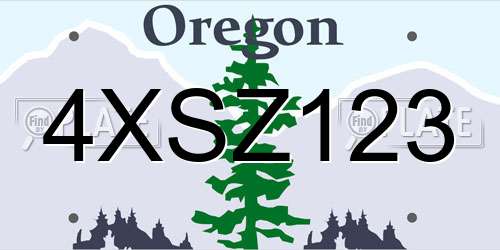 4XSZ123 Oregon License Plate