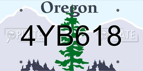 4YB618 Oregon License Plate