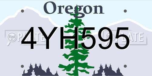 4YH595 Oregon License Plate