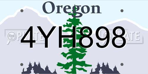 4YH898 Oregon License Plate