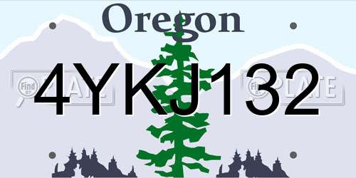 4YKJ132 Oregon License Plate