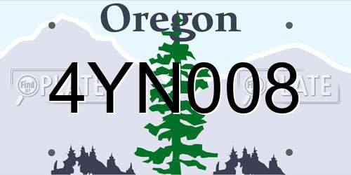 4YN008 Oregon License Plate