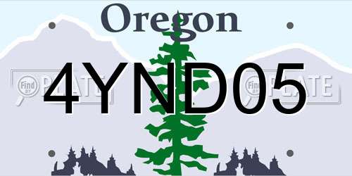 4YND05 Oregon License Plate
