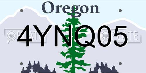 4YNQ05 Oregon License Plate