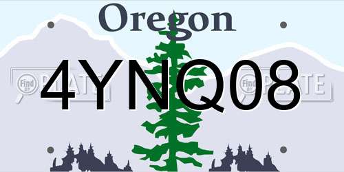 4YNQ08 Oregon License Plate