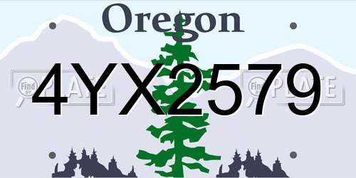 4YX2579 Oregon License Plate