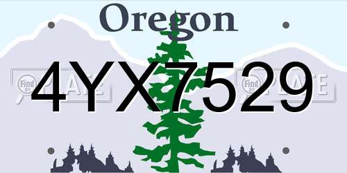 4YX7529 Oregon License Plate