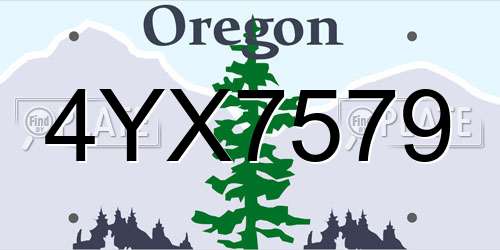 4YX7579 Oregon License Plate