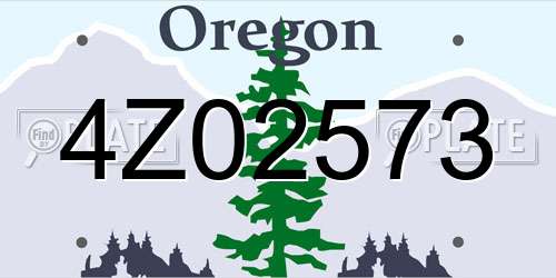 4Z02573 Oregon License Plate