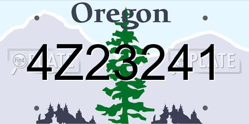 4Z23241 Oregon License Plate