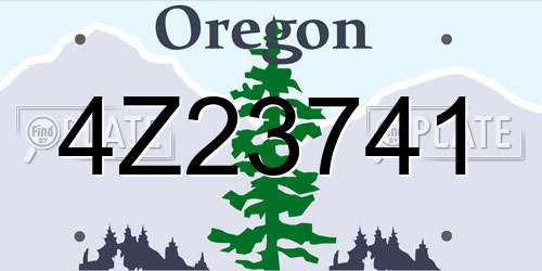4Z23741 Oregon License Plate