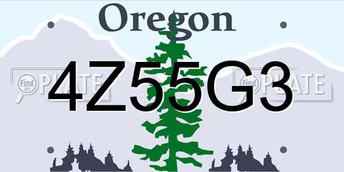 4Z55G3 Oregon License Plate