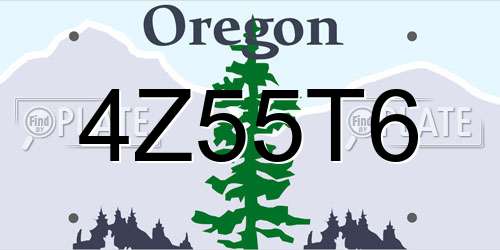 4Z55T6 Oregon License Plate