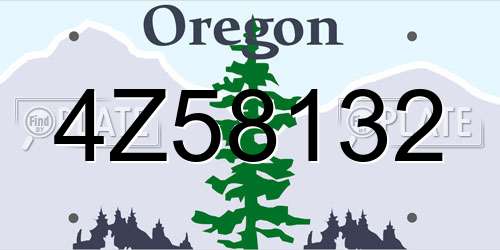 4Z58132 Oregon License Plate
