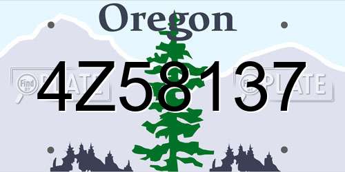 4Z58137 Oregon License Plate