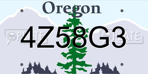 4Z58G3 Oregon License Plate