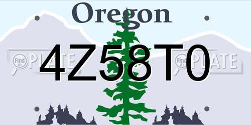 4Z58T0 Oregon License Plate