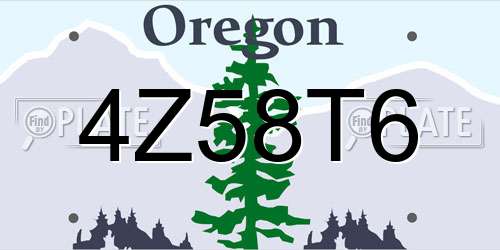 4Z58T6 Oregon License Plate