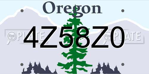 4Z58Z0 Oregon License Plate