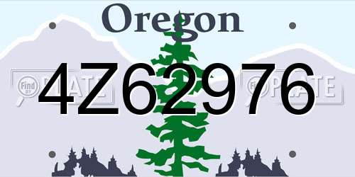 4Z62976 Oregon License Plate