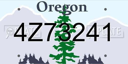 4Z73241 Oregon License Plate