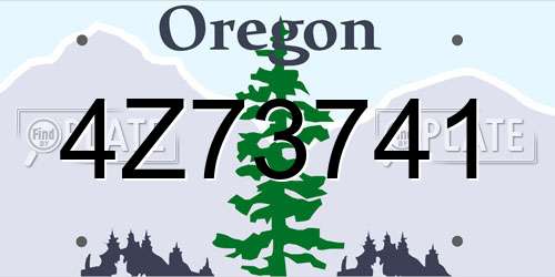 4Z73741 Oregon License Plate