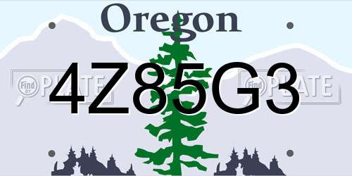 4Z85G3 Oregon License Plate