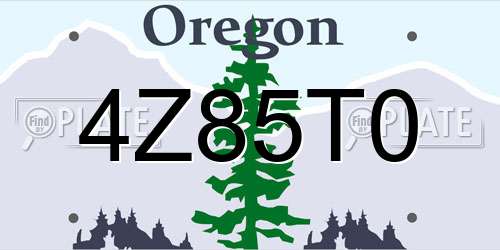 4Z85T0 Oregon License Plate